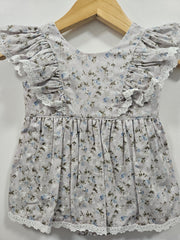 Handmade Vintage Daisy Duck Egg Blue Romper Dress - Luna Bella Designs
