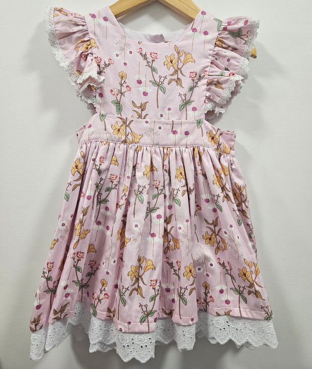 Handmade Pink Garden Floral Dress - Luna Bella Designs
