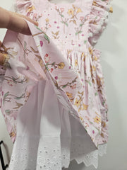 Handmade Pink Garden Floral Dress - Luna Bella Designs