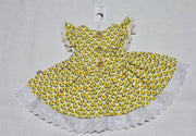 Handmade Baby Polly Dress - yellow Flower - Luna Bella Designs
