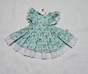 Handmade Baby Polly Dress- Mint Garden - Luna Bella Designs