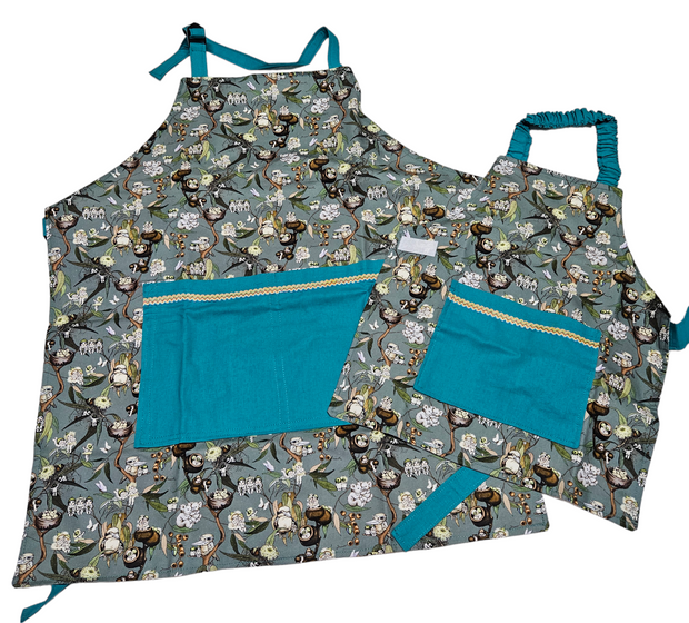 Handmade May Gibbs print Adult and child apron sets - Luna Bella Designs