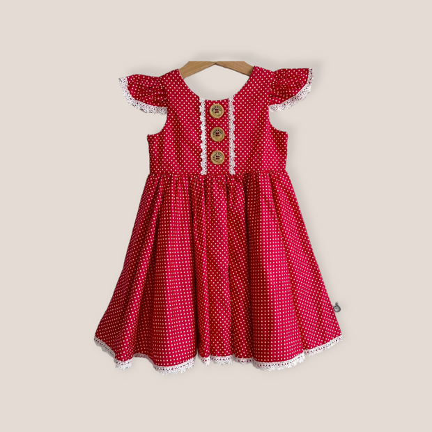 Handmade Twirling Red Party Dress - Luna Bella Designs
