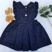 Gia Navy Corduroy Dress - Luna Bella Designs Melbourne | Kids Clothing
