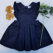 Gia Navy Corduroy Dress - Luna Bella Designs Melbourne | Kids Clothing
