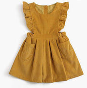 Gia Mustard Luxe Corduroy Dress - Luna Bella Designs