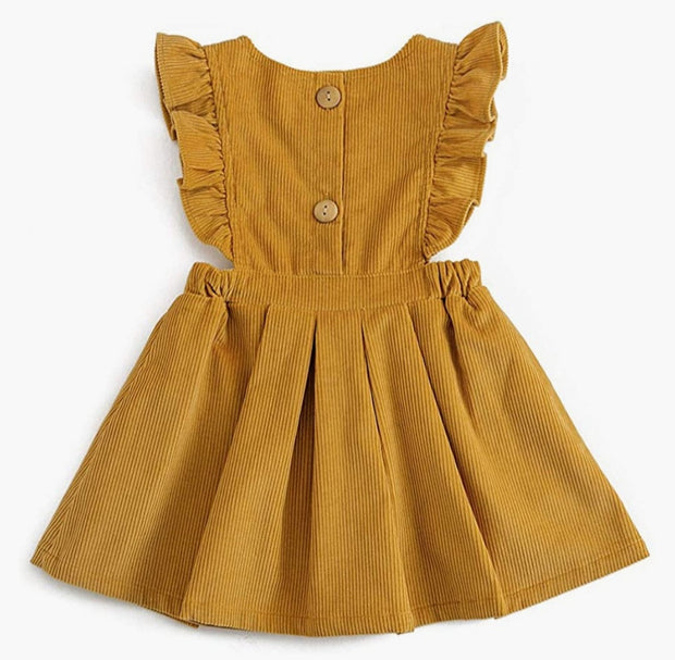 Gia Mustard Luxe Corduroy Dress - Luna Bella Designs